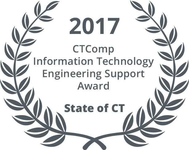 On April 19, 2017, the State of Connecticut awarded CTComp the Information Technology Engineering Support Award under Award #17PSX0047.