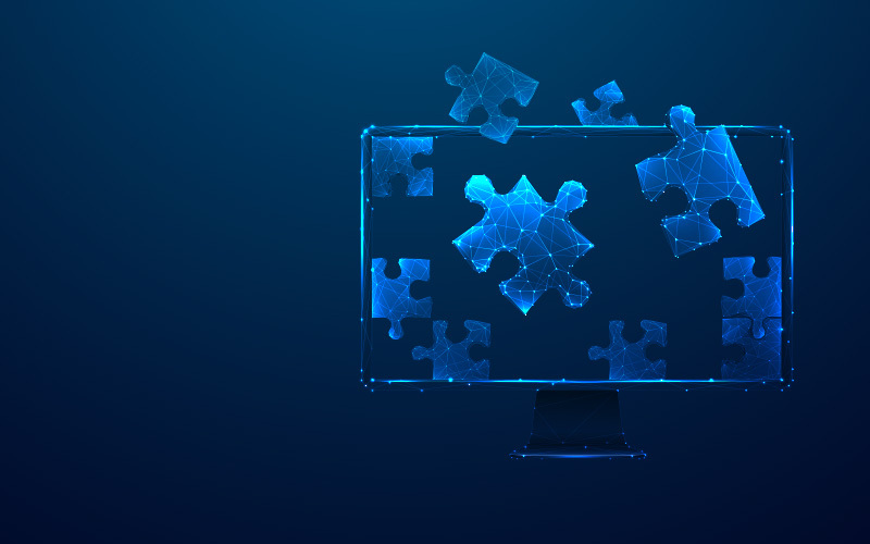 Puzzle pieces fitting together